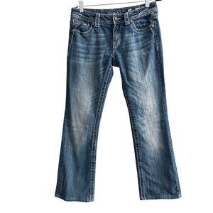 Miss Me Womens Bootcut Jeans Size 29 Medium Wash Embroidered Angel Wing Pockets